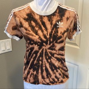 Adidas three stripe reversed hand tie-dyed